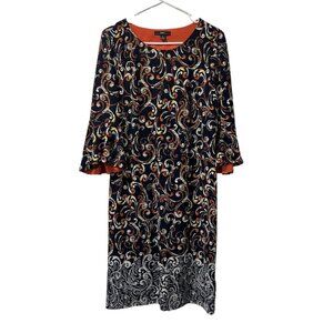 R&K Colorful Stretch Paisley‎ Dress Size 6 Classic City Designer Business Casual